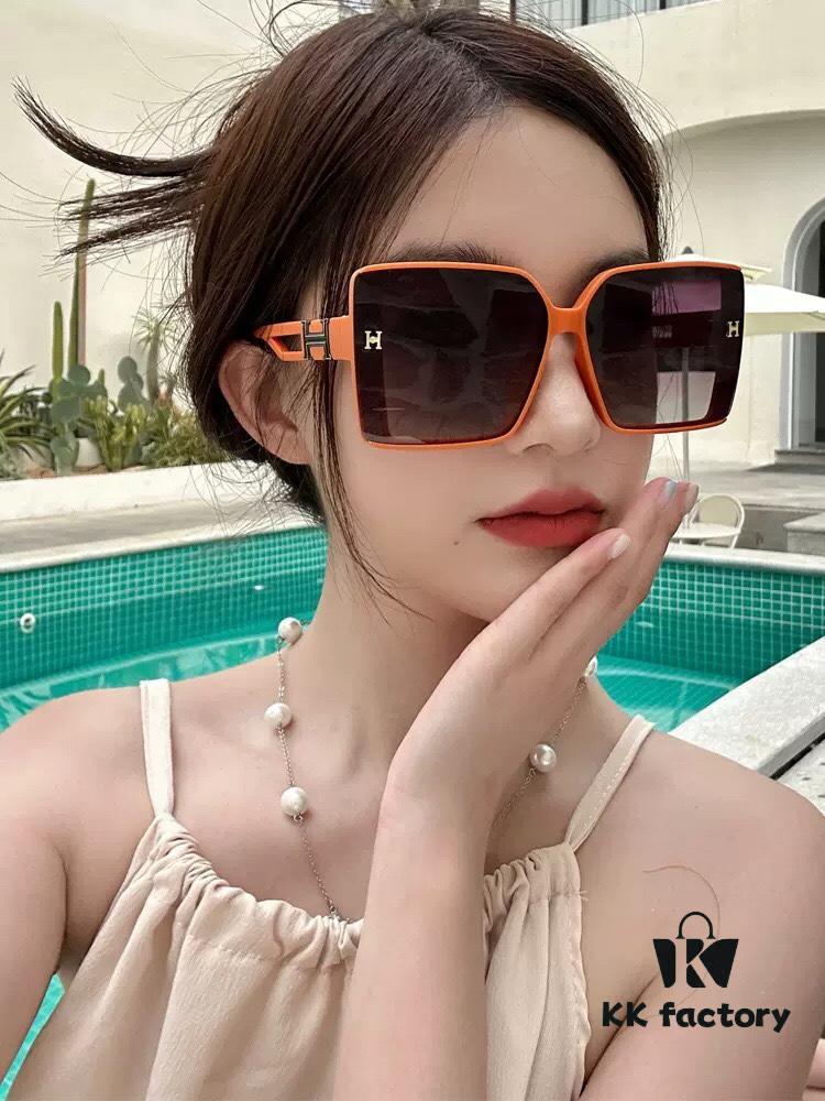 Polarized Series Sunglasses HERMES Hermes Original Release Popular Hot-Selling Luxury Square Frame Sunglasses High-End Quality Authentic H6103