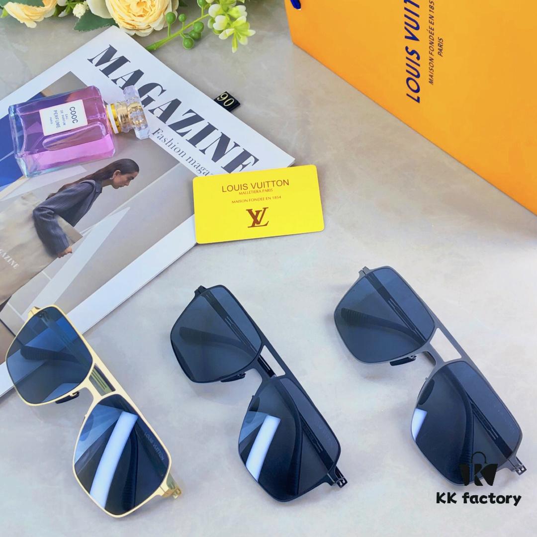 Louis Vuitton 2025 New Arrival High-End Nylon Polarized UV Protection Driving Sunglasses, Lightweight and Comfortable Double-Bridge Sunglasses