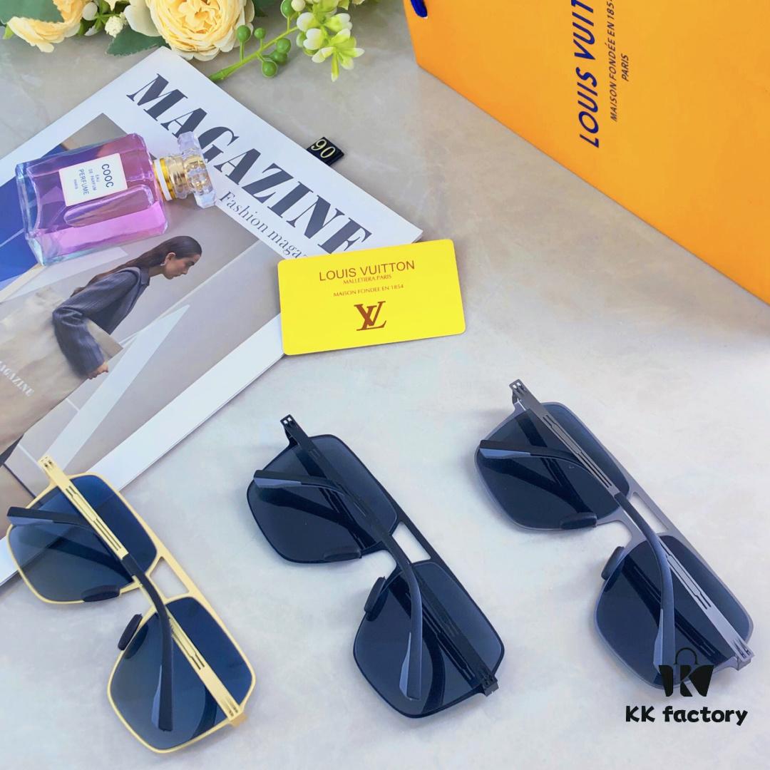 Louis Vuitton 2025 New Arrival High-End Nylon Polarized UV Protection Driving Sunglasses, Lightweight and Comfortable Double-Bridge Sunglasses