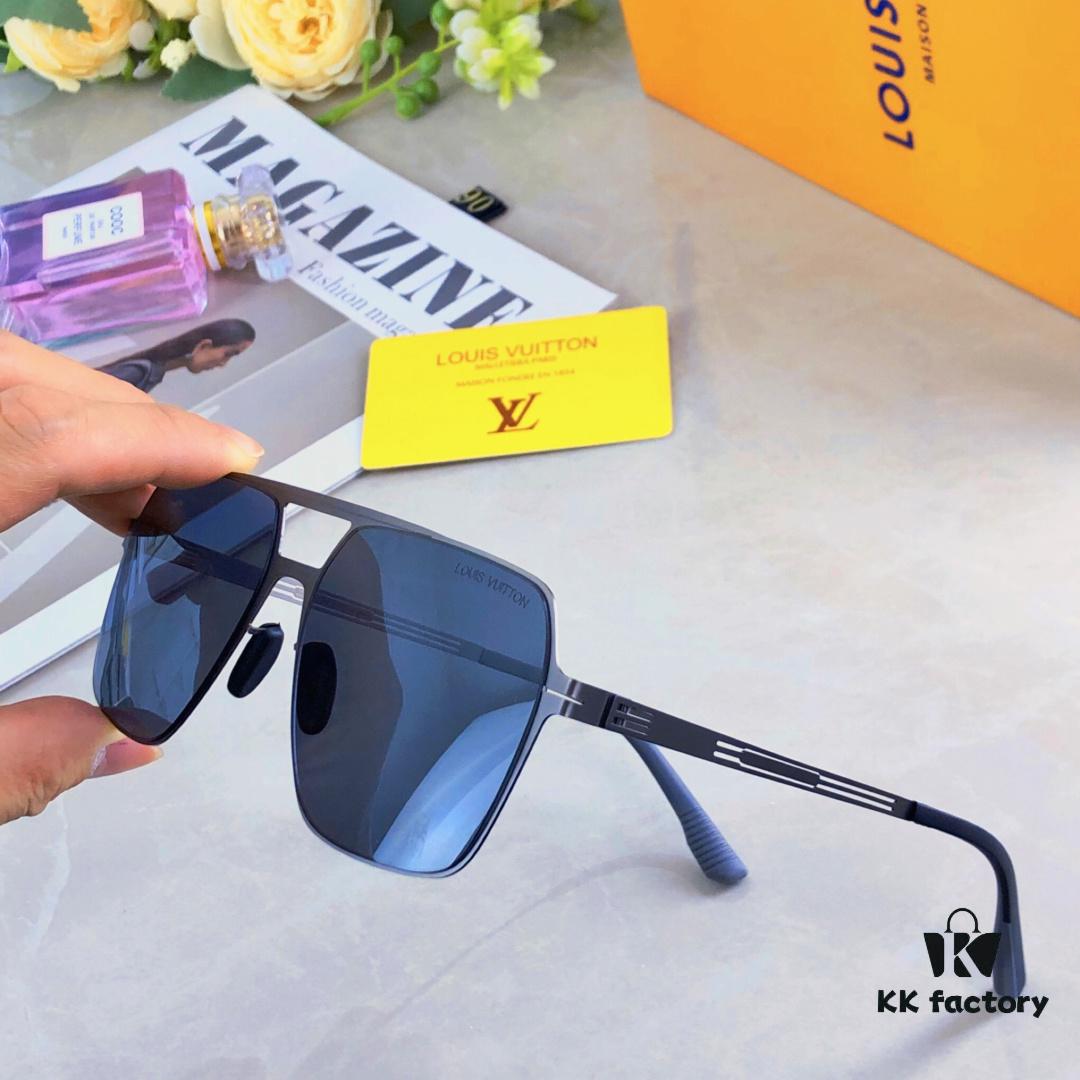 Louis Vuitton 2025 New Arrival High-End Nylon Polarized UV Protection Driving Sunglasses, Lightweight and Comfortable Double-Bridge Sunglasses