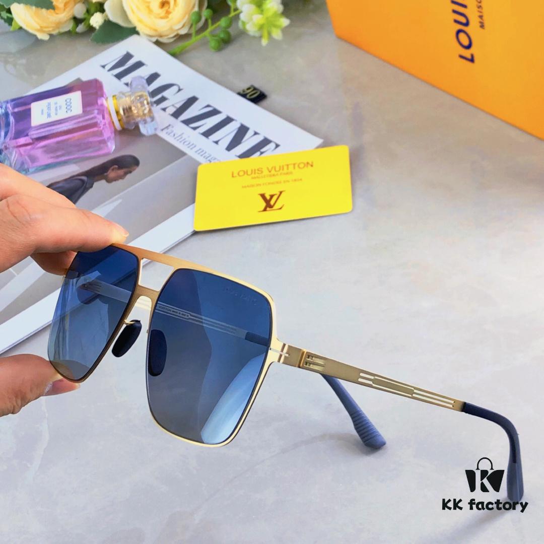 Louis Vuitton 2025 New Arrival High-End Nylon Polarized UV Protection Driving Sunglasses, Lightweight and Comfortable Double-Bridge Sunglasses