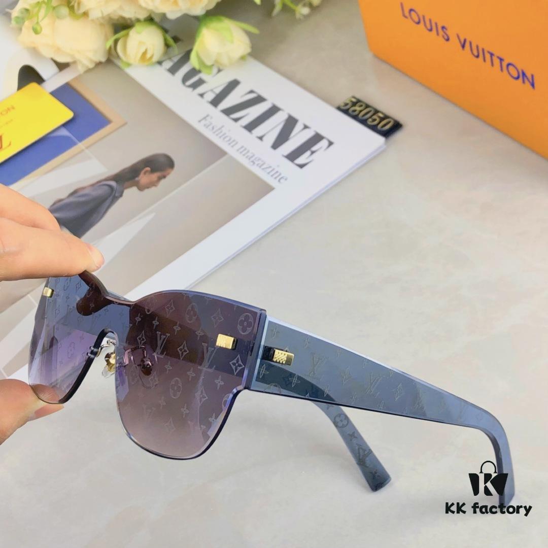 Louis Vuitton 2025 New Arrival Monogram Cut-out Letter Women's Sunglasses, Premium Printed Fashion Sun Glasses, Influencer Favorite on Xiaohongshu and TikTok
