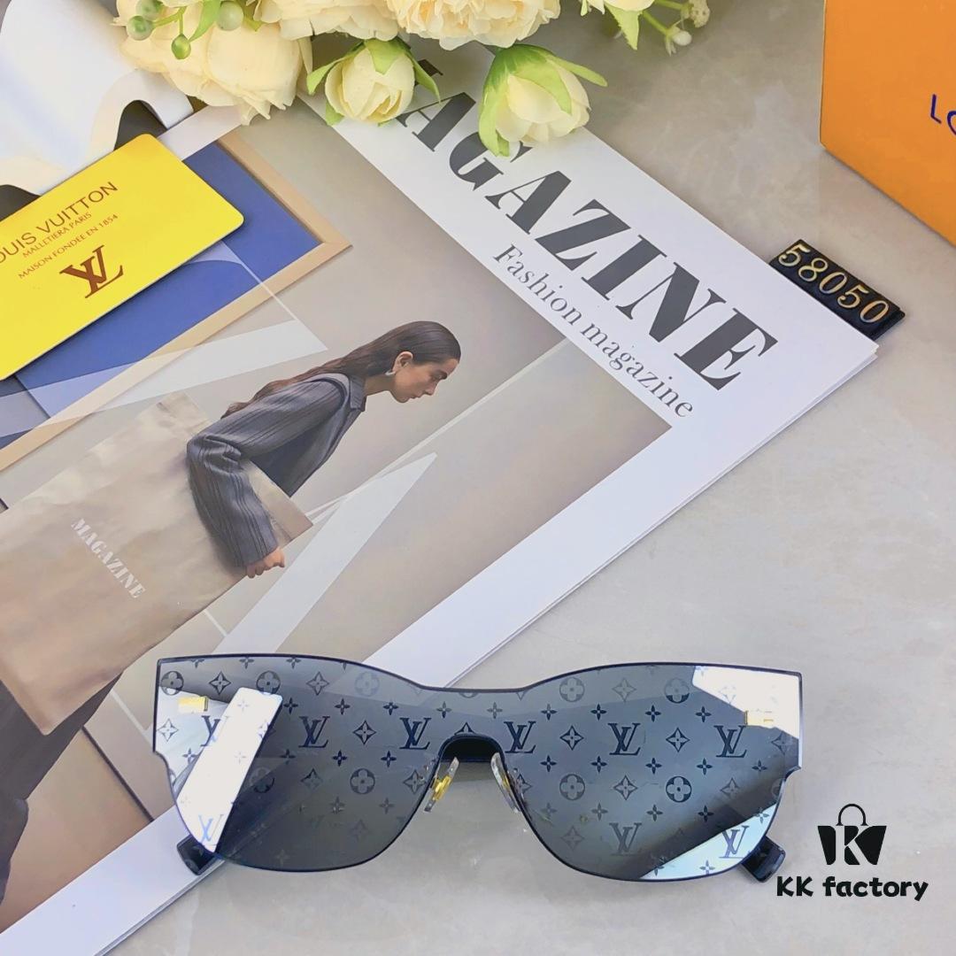 Louis Vuitton 2025 New Arrival Monogram Cut-out Letter Women's Sunglasses, Premium Printed Fashion Sun Glasses, Influencer Favorite on Xiaohongshu and TikTok