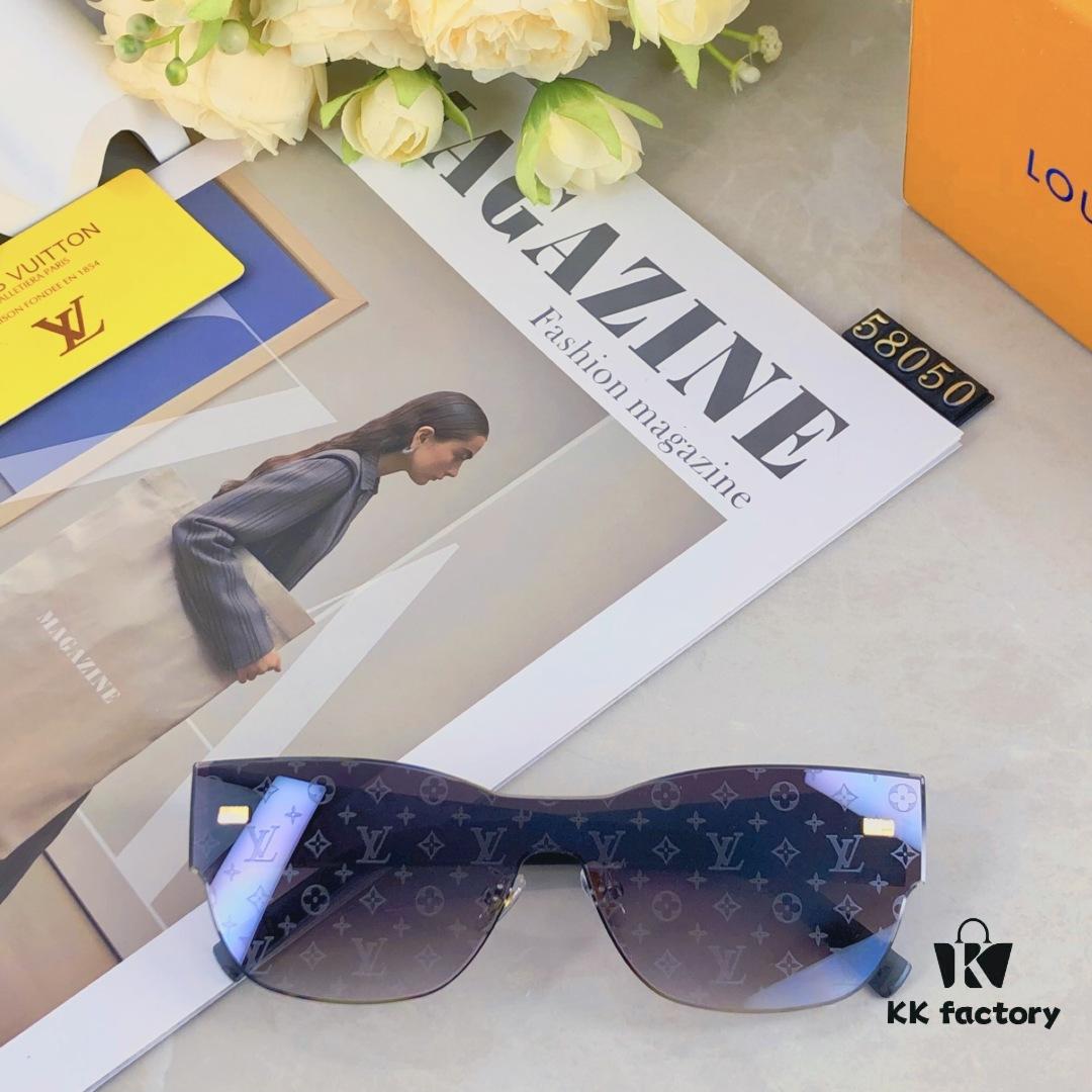 Louis Vuitton 2025 New Arrival Monogram Cut-out Letter Women's Sunglasses, Premium Printed Fashion Sun Glasses, Influencer Favorite on Xiaohongshu and TikTok