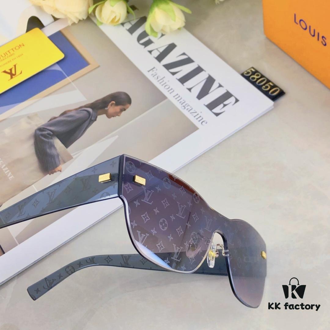 Louis Vuitton 2025 New Arrival Monogram Cut-out Letter Women's Sunglasses, Premium Printed Fashion Sun Glasses, Influencer Favorite on Xiaohongshu and TikTok