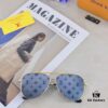 Louis Vuitton Korean-Style Double-Bridge Round Aviator Sunglasses for Men and Women, Fashionable UV-Protective Driving and Outdoor Sun Glasses