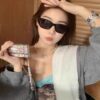 Louis Vuitton Vintage-Inspired Transparent Brown Square Sunglasses, Trendy Round-Face Slimming Design, Influencer Favorite on Xiaohongshu, Stylish Oversized Eyewear