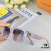 Louis Vuitton Vintage-Inspired Transparent Brown Square Sunglasses, Trendy Round-Face Slimming Design, Influencer Favorite on Xiaohongshu, Stylish Oversized Eyewear
