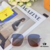 Louis Vuitton 2025 New Arrival Xiaohongshu Influencer Style Sunglasses for Women, Slimming Metal Square Frame Light-Colored Sunglasses, Korean Street Snap Eyewear