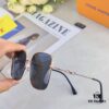 Louis Vuitton 2025 New Arrival Xiaohongshu Influencer Style Sunglasses for Women, Slimming Metal Square Frame Light-Colored Sunglasses, Korean Street Snap Eyewear