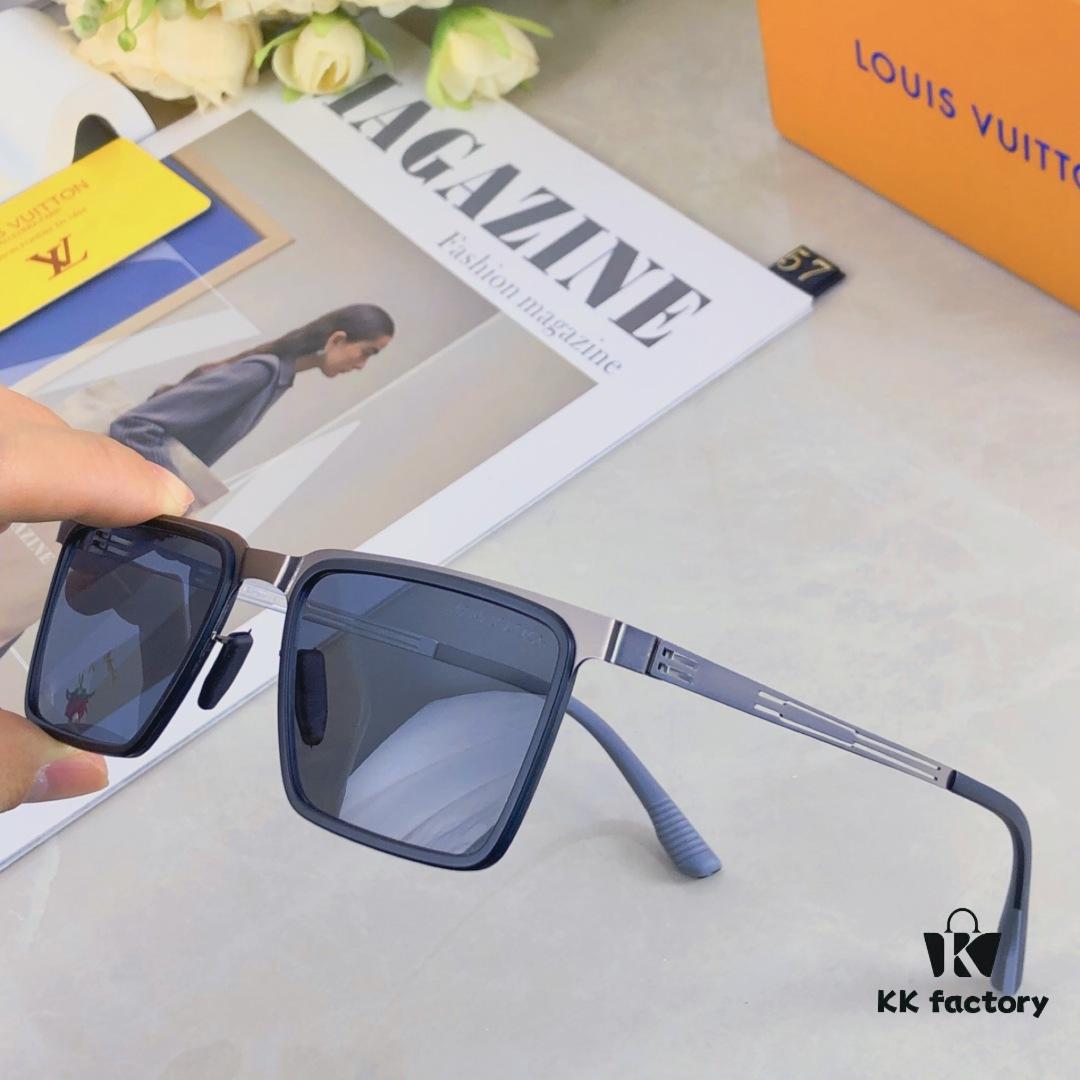 Louis Vuitton 2025 New Square Korean-Style Rigid Steel Nylon Frame Polarized Sunglasses Unisex Driving Stylish UV Protection Eyewear