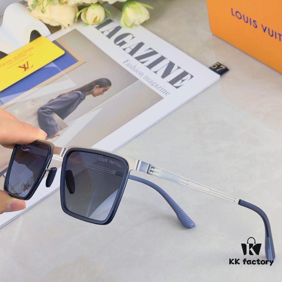 Louis Vuitton 2025 New Square Korean-Style Rigid Steel Nylon Frame Polarized Sunglasses Unisex Driving Stylish UV Protection Eyewear