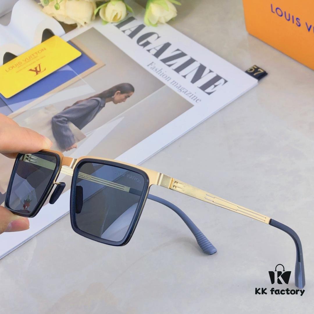 Louis Vuitton 2025 New Square Korean-Style Rigid Steel Nylon Frame Polarized Sunglasses Unisex Driving Stylish UV Protection Eyewear