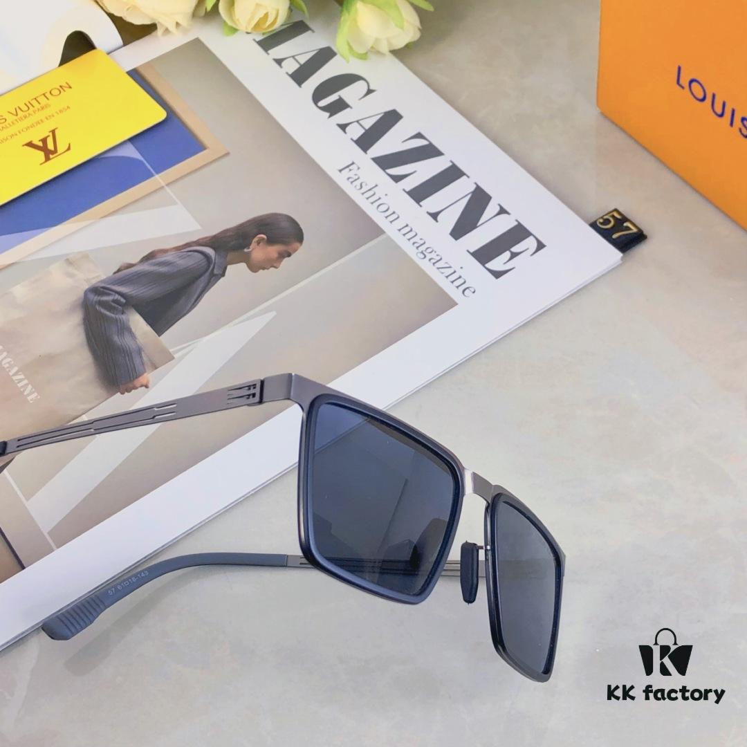 Louis Vuitton 2025 New Square Korean-Style Rigid Steel Nylon Frame Polarized Sunglasses Unisex Driving Stylish UV Protection Eyewear