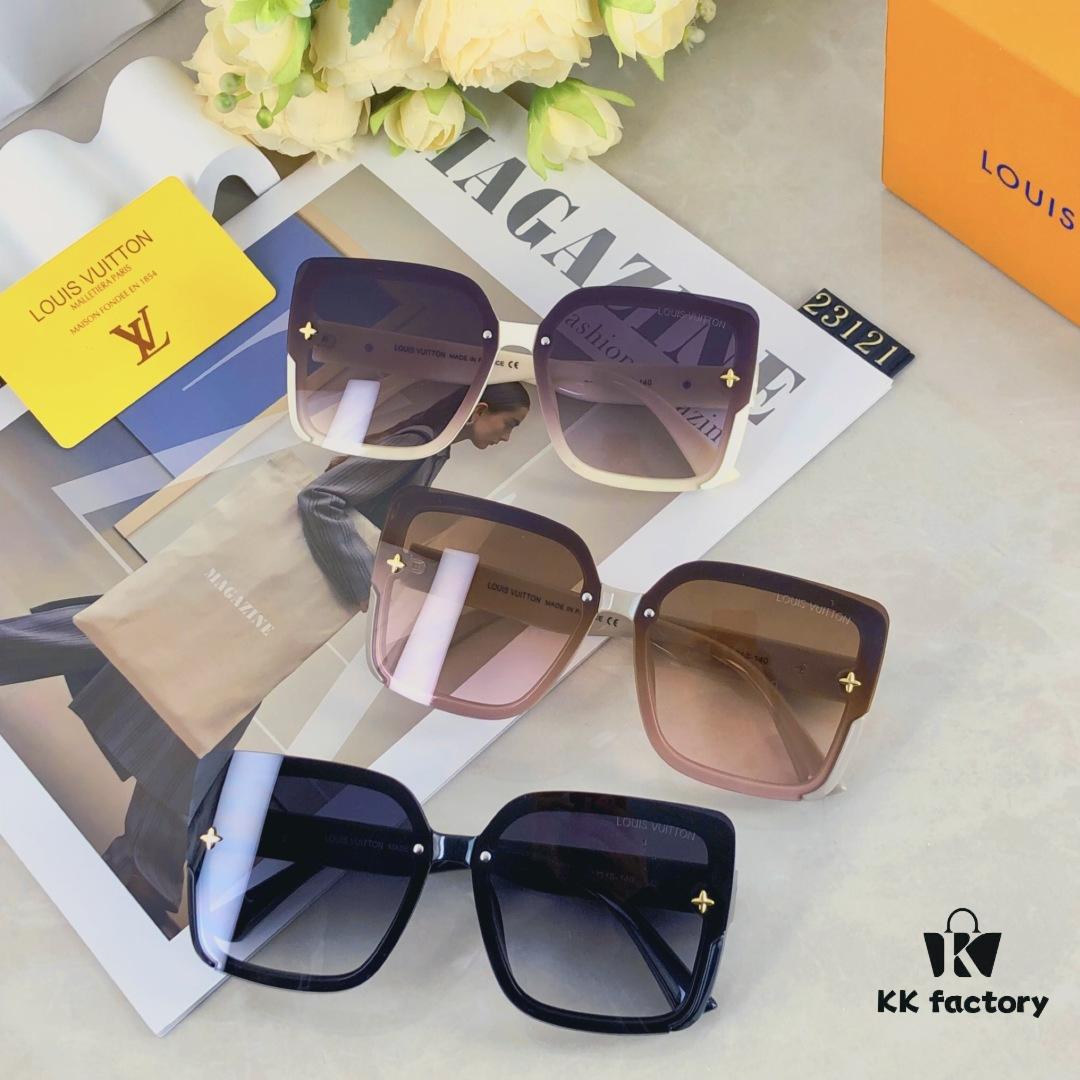 Louis Vuitton 2025 New Fashion Sunglasses for Women, UV-Protective Retro Stylish Oversized Glasses