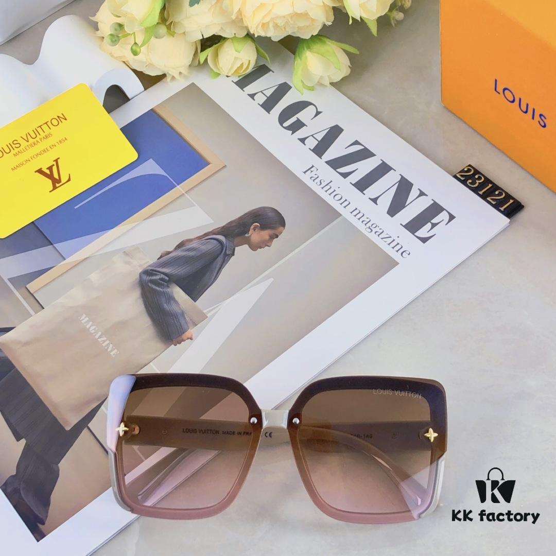 Louis Vuitton 2025 New Fashion Sunglasses for Women, UV-Protective Retro Stylish Oversized Glasses