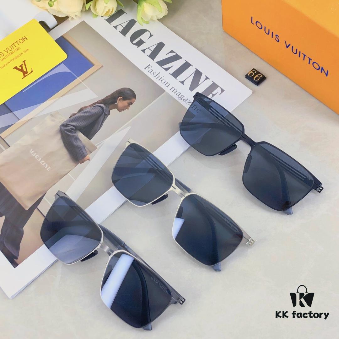 Louis Vuitton New Arrival Nylon Polarized Sunglasses for Men, Korean-Style Fashion Square UV Protection Shades, Driving Sun Glasses