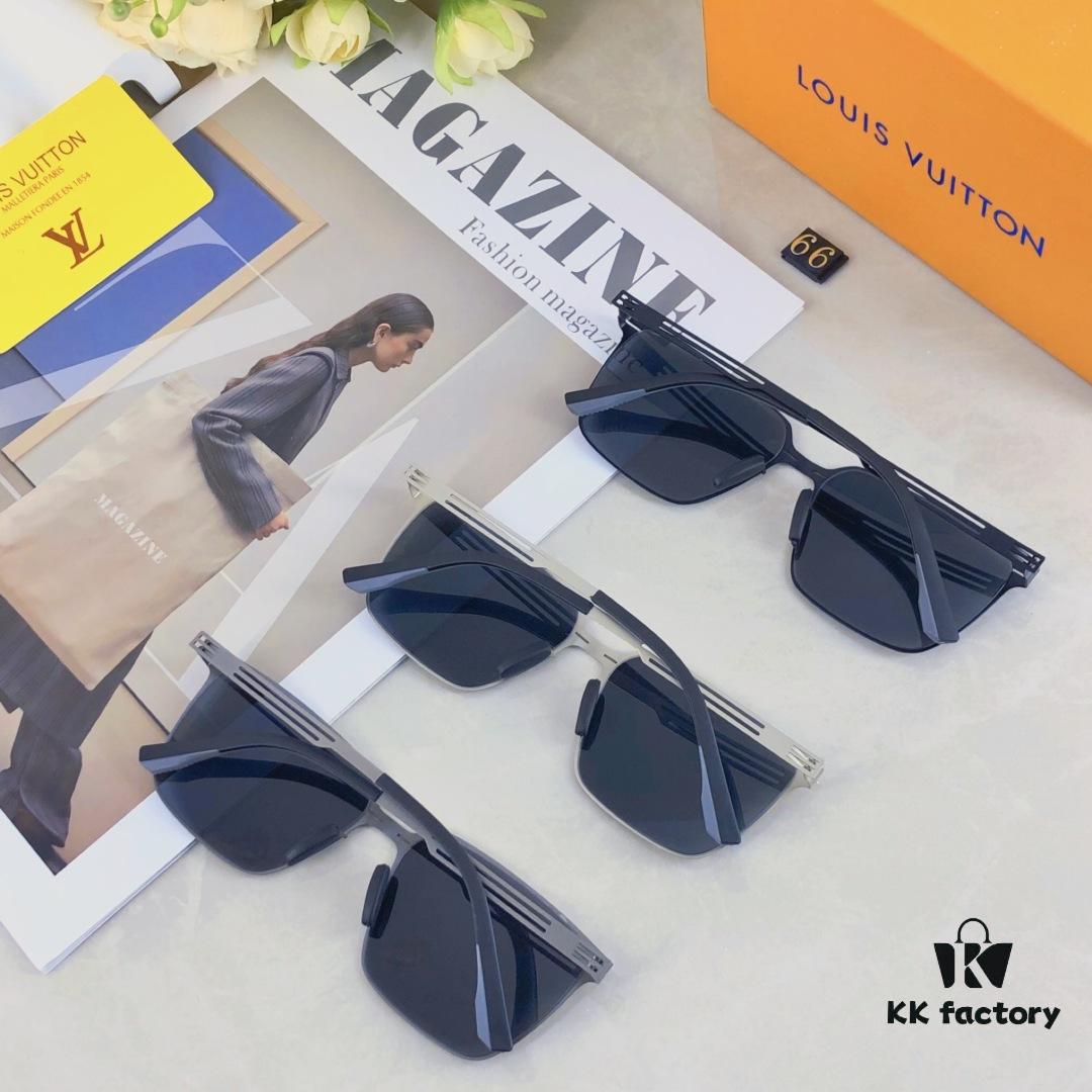 Louis Vuitton New Arrival Nylon Polarized Sunglasses for Men, Korean-Style Fashion Square UV Protection Shades, Driving Sun Glasses