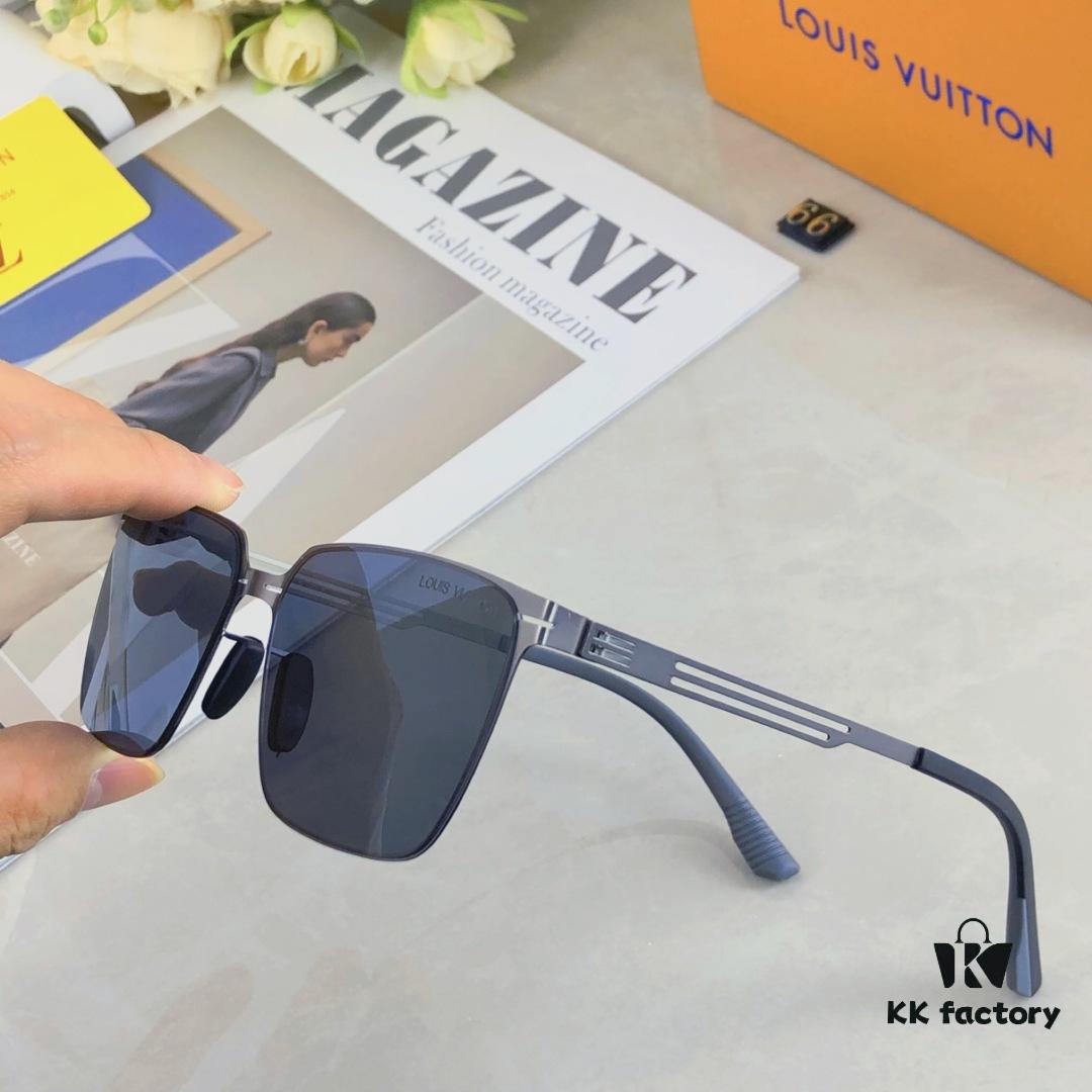 Louis Vuitton New Arrival Nylon Polarized Sunglasses for Men, Korean-Style Fashion Square UV Protection Shades, Driving Sun Glasses