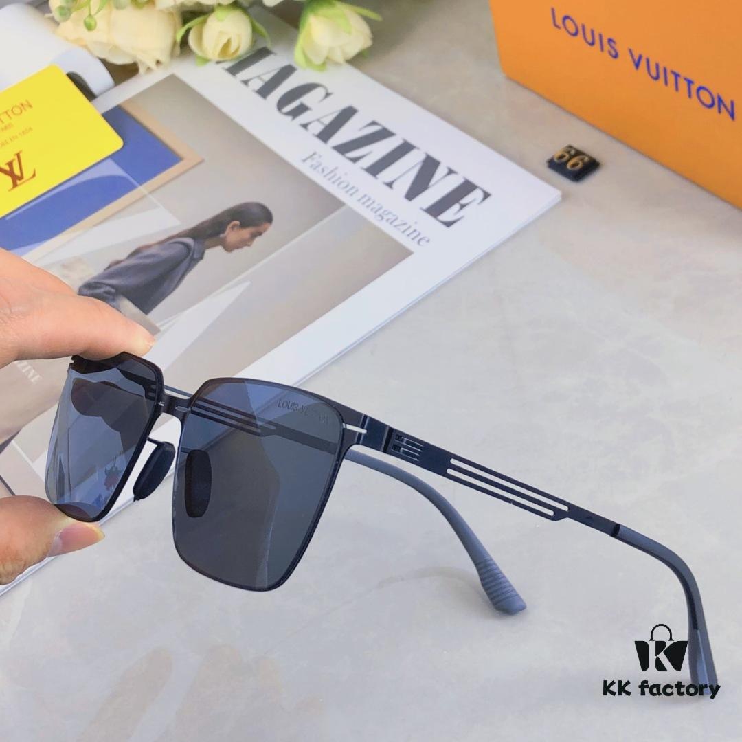 Louis Vuitton New Arrival Nylon Polarized Sunglasses for Men, Korean-Style Fashion Square UV Protection Shades, Driving Sun Glasses