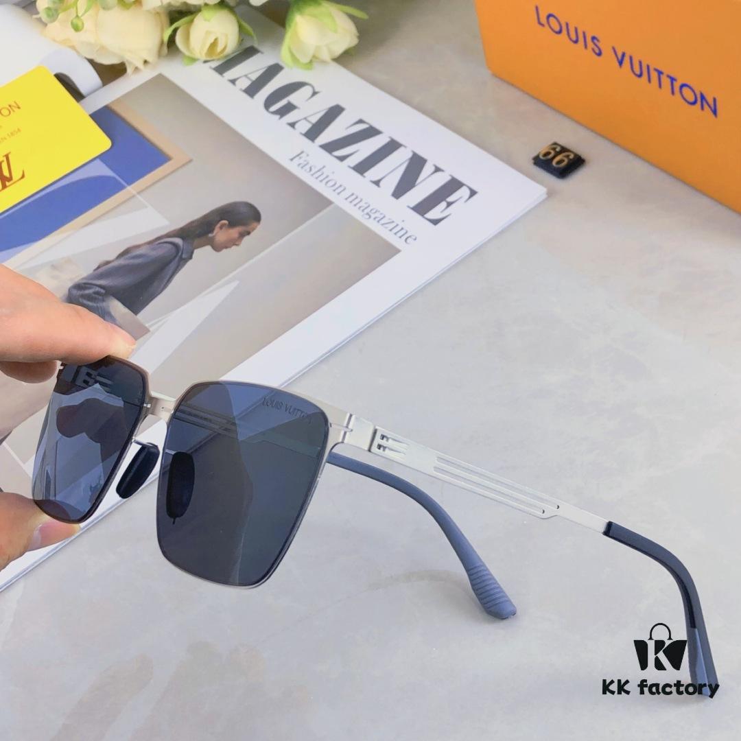 Louis Vuitton New Arrival Nylon Polarized Sunglasses for Men, Korean-Style Fashion Square UV Protection Shades, Driving Sun Glasses