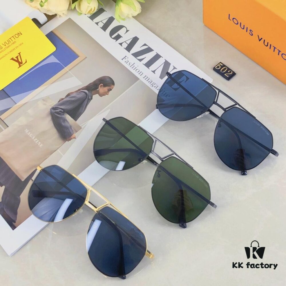 Louis Vuitton New Arrival Nylon Fashion Double-Bridge Sunglasses Pilot Polarized Sunglasses for Men Outdoor Fishing Frog Eye Glasses