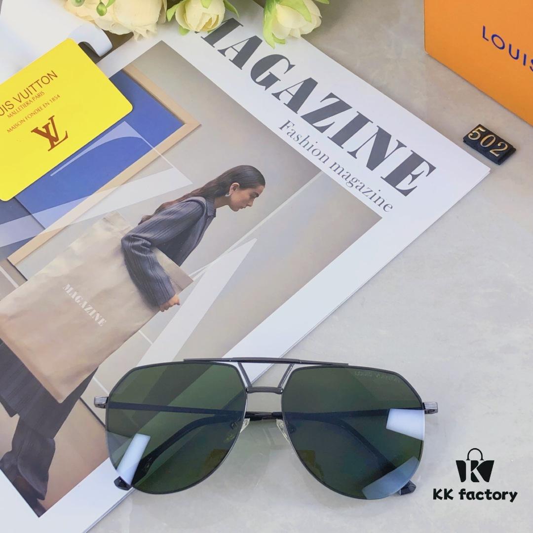 Louis Vuitton New Arrival Nylon Fashion Double-Bridge Sunglasses Pilot Polarized Sunglasses for Men Outdoor Fishing Frog Eye Glasses