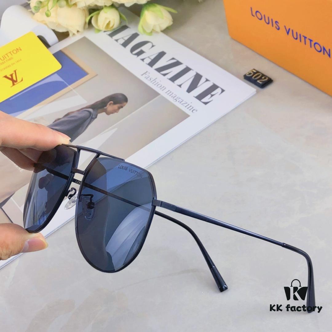 Louis Vuitton New Arrival Nylon Fashion Double-Bridge Sunglasses Pilot Polarized Sunglasses for Men Outdoor Fishing Frog Eye Glasses