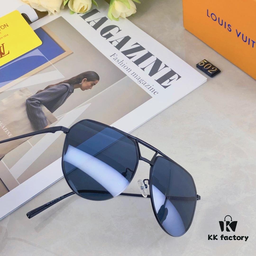 Louis Vuitton New Arrival Nylon Fashion Double-Bridge Sunglasses Pilot Polarized Sunglasses for Men Outdoor Fishing Frog Eye Glasses