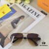 Louis Vuitton Fashion Dual-Bridge Business Pilot Aviator Sunglasses Outdoor Sports Driving Shades