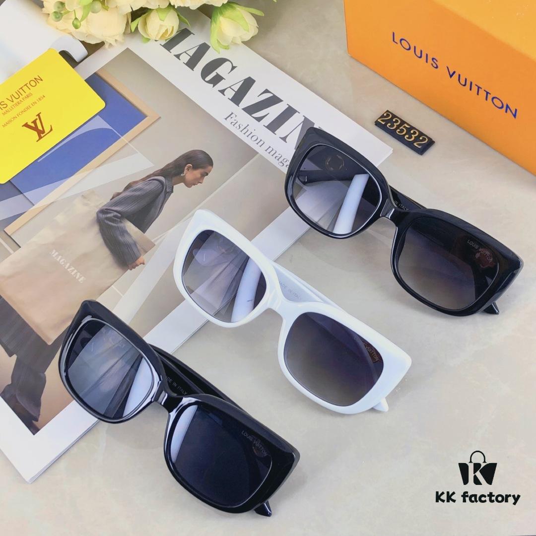 Louis Vuitton 2025 New Retro Cat-Eye Sunglasses for Women, Korean INS Style High-End Fashion Sun Glasses for Photo Poses, Driving and Trendy Look