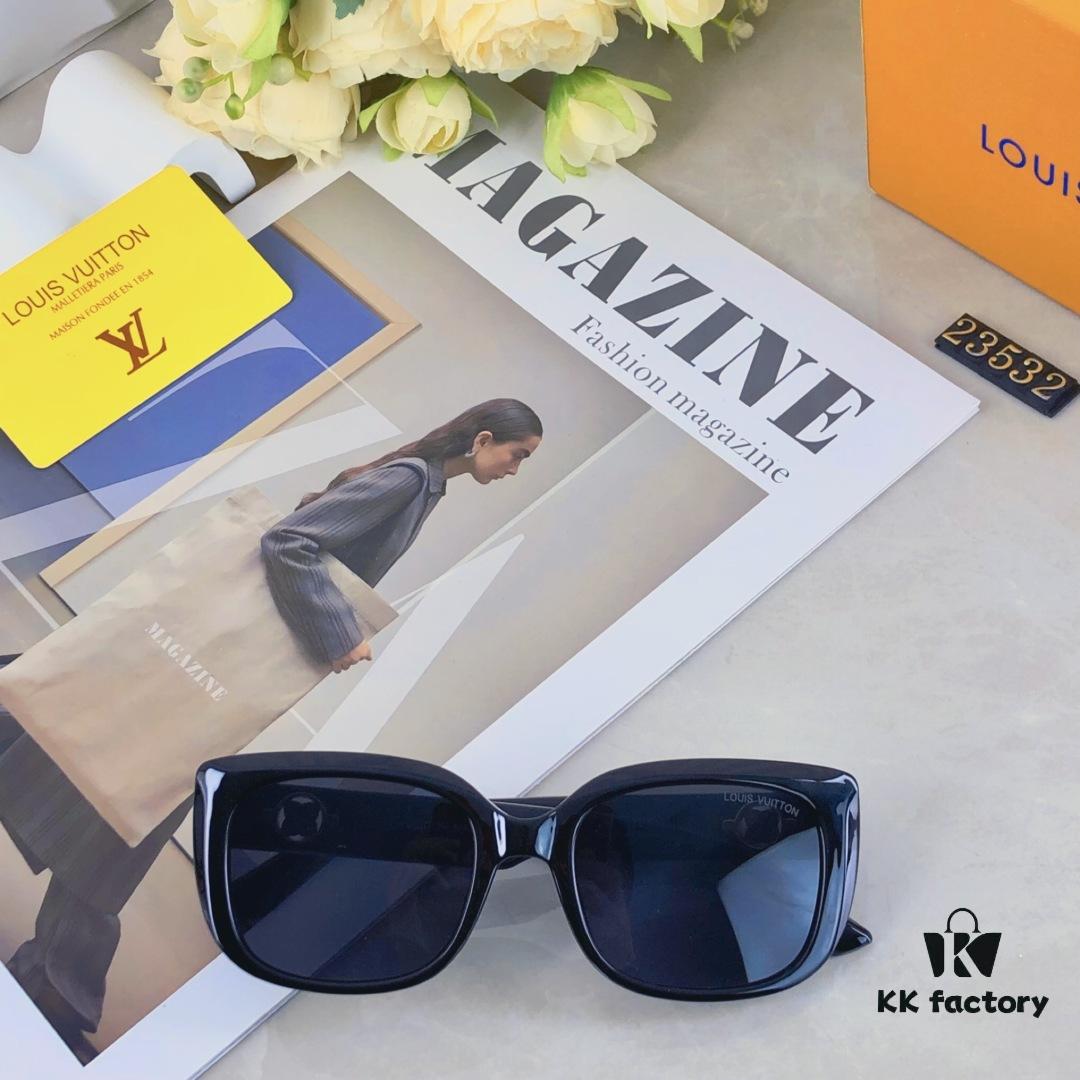 Louis Vuitton 2025 New Retro Cat-Eye Sunglasses for Women, Korean INS Style High-End Fashion Sun Glasses for Photo Poses, Driving and Trendy Look