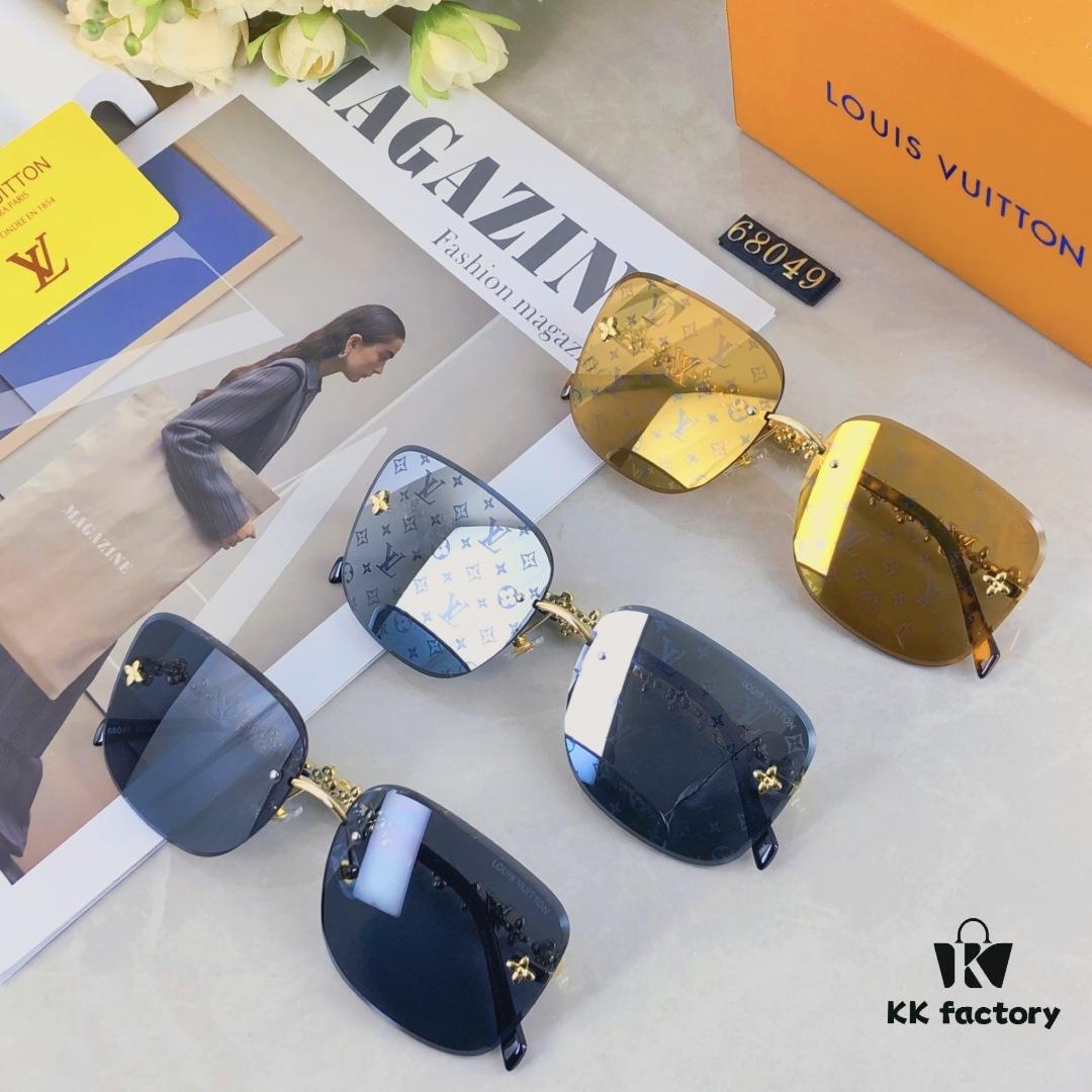 Louis Vuitton New Arrival 2025 Unframed Sunglasses Metal Four-Leaf Clover Women's Sunglasses Fashion Trendy Eyewear