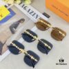 Louis Vuitton New Arrival 2025 Unframed Sunglasses Metal Four-Leaf Clover Women's Sunglasses Fashion Trendy Eyewear