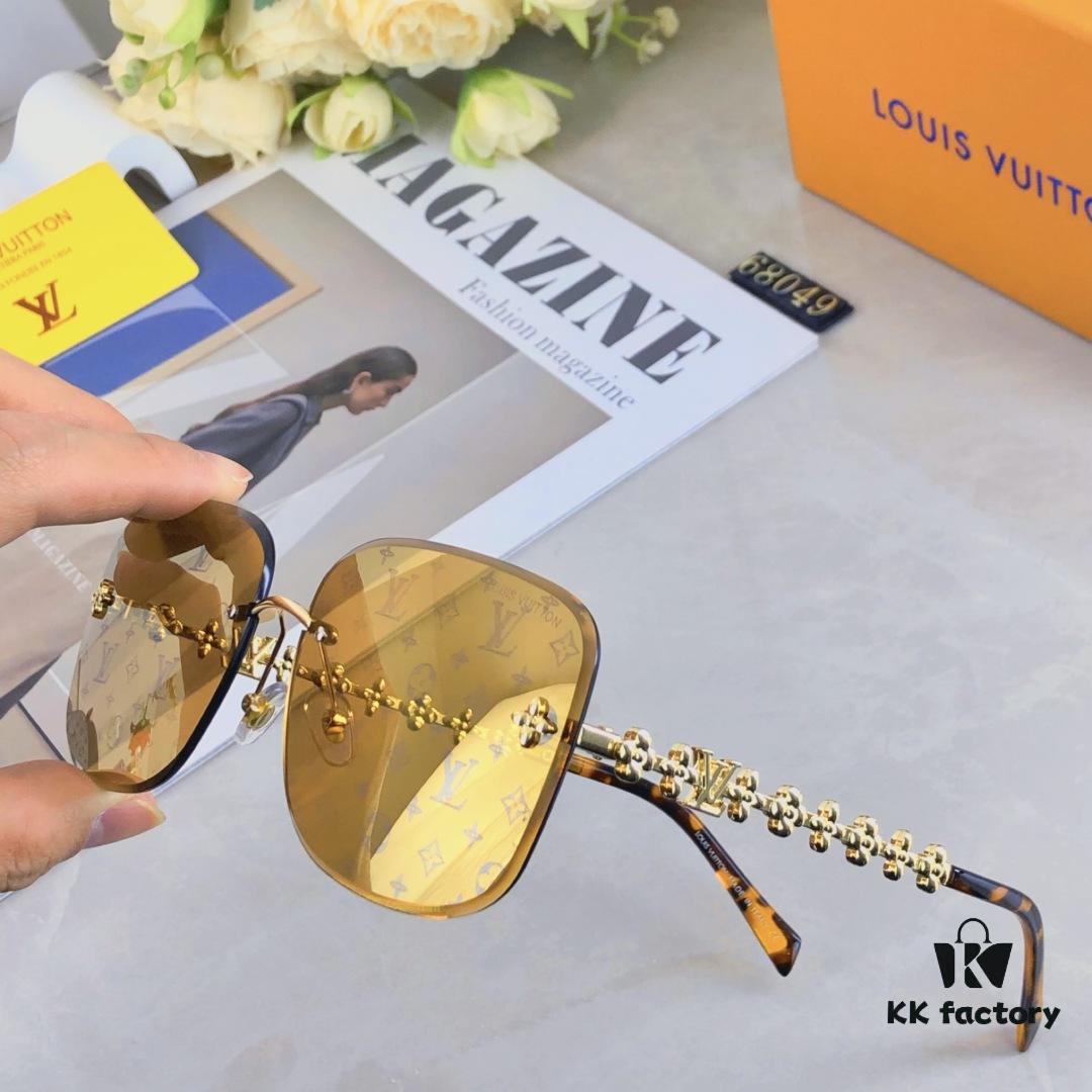 Louis Vuitton New Arrival 2025 Unframed Sunglasses Metal Four-Leaf Clover Women's Sunglasses Fashion Trendy Eyewear