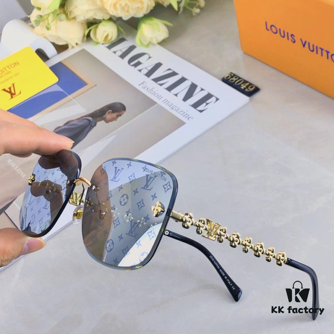 Louis Vuitton New Arrival 2025 Unframed Sunglasses Metal Four-Leaf Clover Women's Sunglasses Fashion Trendy Eyewear