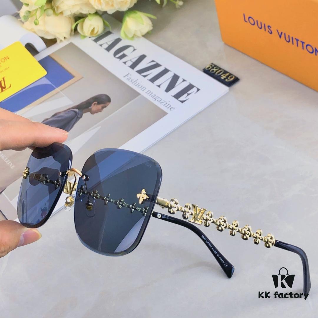 Louis Vuitton New Arrival 2025 Unframed Sunglasses Metal Four-Leaf Clover Women's Sunglasses Fashion Trendy Eyewear
