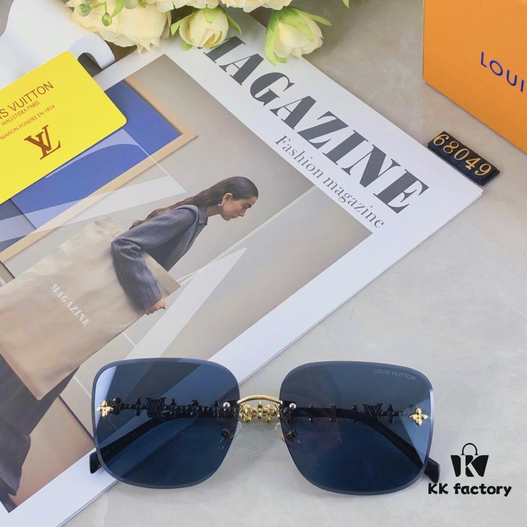 Louis Vuitton New Arrival 2025 Unframed Sunglasses Metal Four-Leaf Clover Women's Sunglasses Fashion Trendy Eyewear