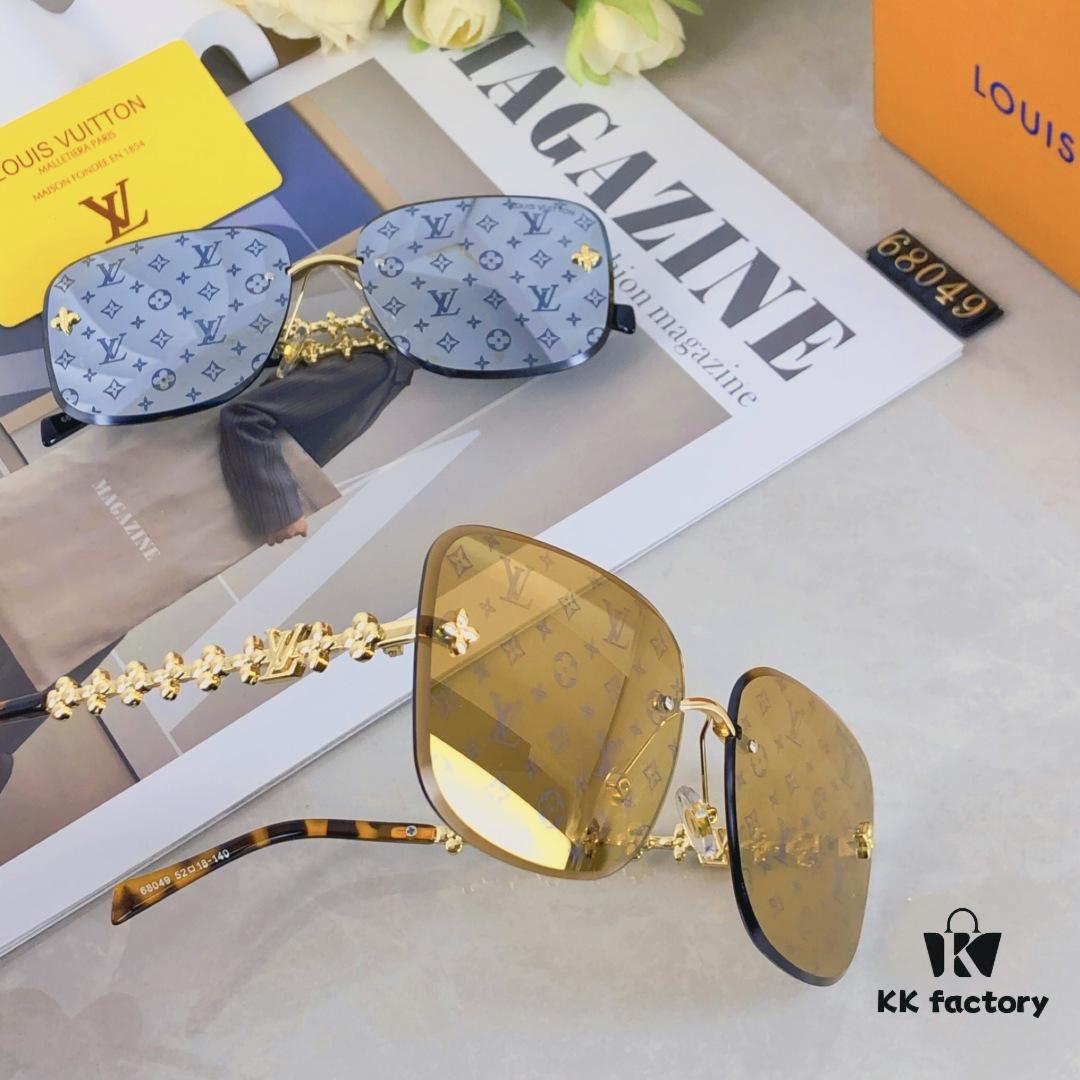 Louis Vuitton New Arrival 2025 Unframed Sunglasses Metal Four-Leaf Clover Women's Sunglasses Fashion Trendy Eyewear