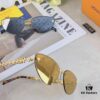Louis Vuitton 2025 Luxury Women's Frameless Slimming Versatile Sunglasses, Clover Street Style Sun Glasses Featured on Xiaohongshu