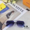 Louis Vuitton European and American Style Double-Bridge Frameless Sunglasses, Ins Aesthetic, High-End Fashion Round Sunnies, Influencer Street Snap Frog Eyewear
