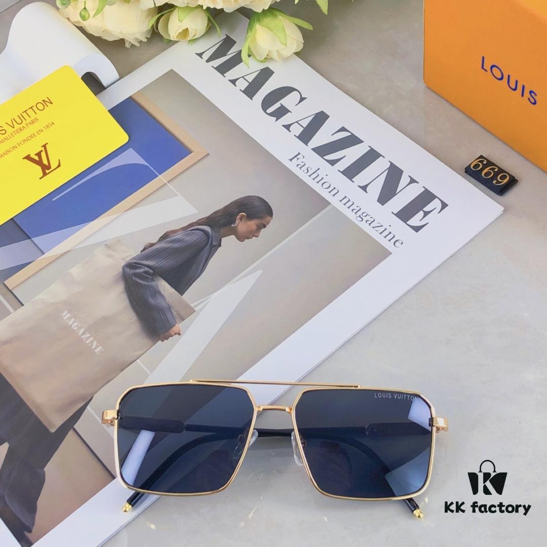 Louis Vuitton Men's Lightweight Aviator Sunglasses, Same Style as Guo Tianle's