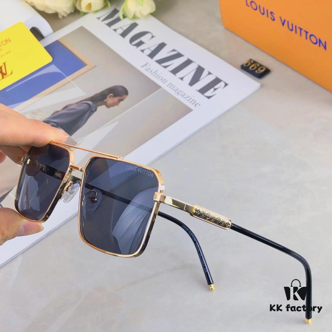 Louis Vuitton Men's Lightweight Aviator Sunglasses, Same Style as Guo Tianle's