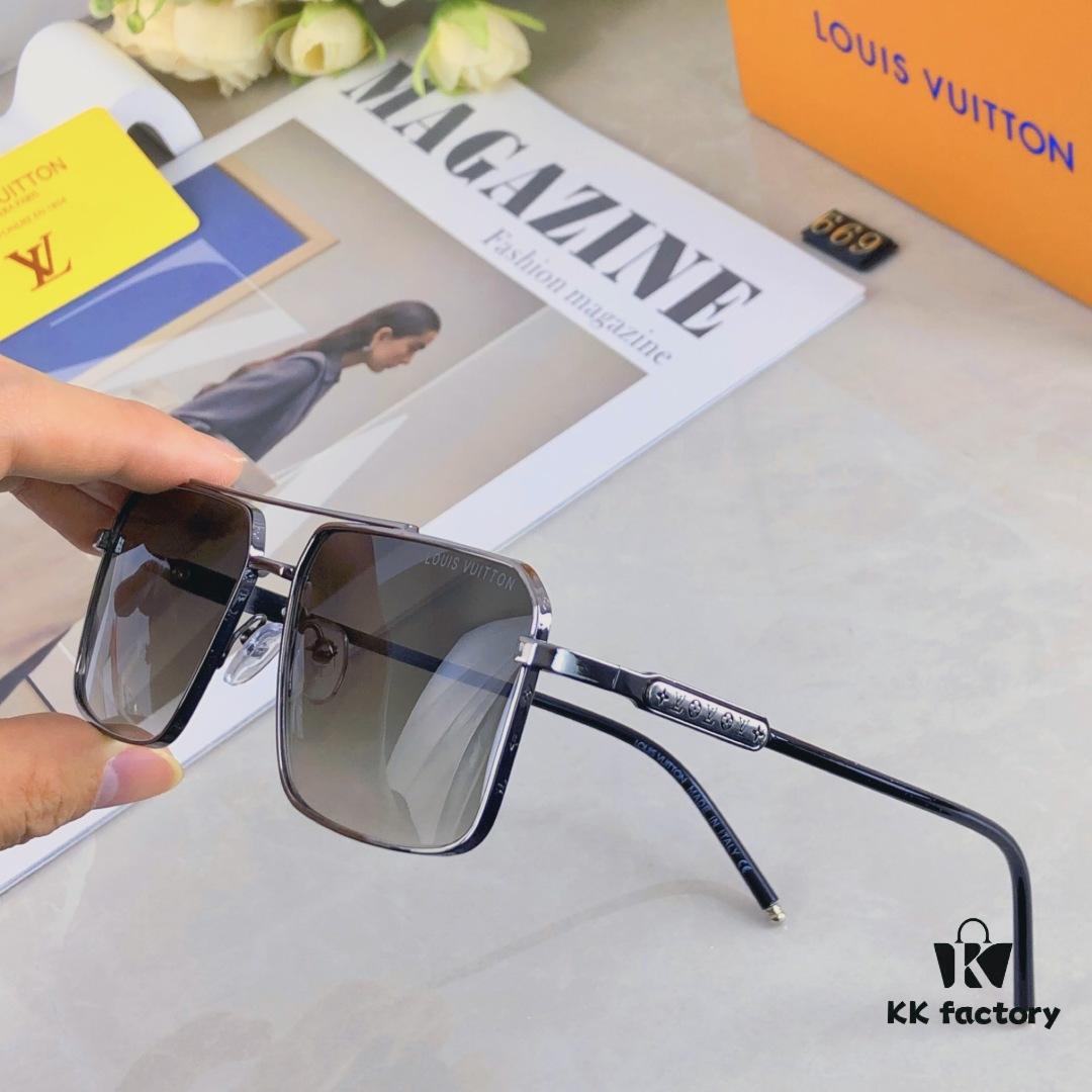 Louis Vuitton Men's Lightweight Aviator Sunglasses, Same Style as Guo Tianle's