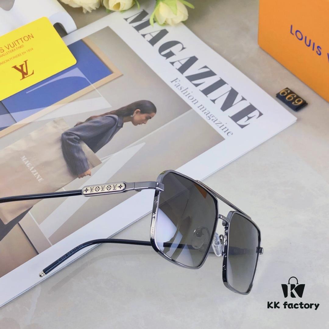 Louis Vuitton Men's Lightweight Aviator Sunglasses, Same Style as Guo Tianle's