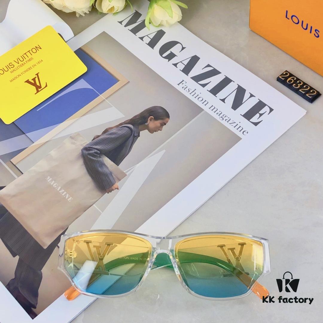 Louis Vuitton Unisex Cat-Eye Oversized Sunglasses, Fashionable UV-Protective Shades for Men and Women