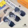 Louis Vuitton Metal Double-Bar Men's Aviator Sunglasses, Stylish Black Polarized UV-Protective Shades