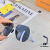 Louis Vuitton Metal Double-Bar Men's Aviator Sunglasses, Stylish Black Polarized UV-Protective Shades