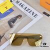 Louis Vuitton Korean-Style Retro Oversized Square Sunglasses, Fashionable Unisex Slimming Sunglasses, One-Piece Influencer Style Shades