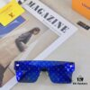Louis Vuitton Korean-Style Retro Oversized Square Sunglasses, Fashionable Unisex Slimming Sunglasses, One-Piece Influencer Style Shades